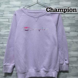 チャンピオン(Champion)のレディース　champion　スウェット　パープル　紫　裏起毛　ロゴ　プリント(トレーナー/スウェット)