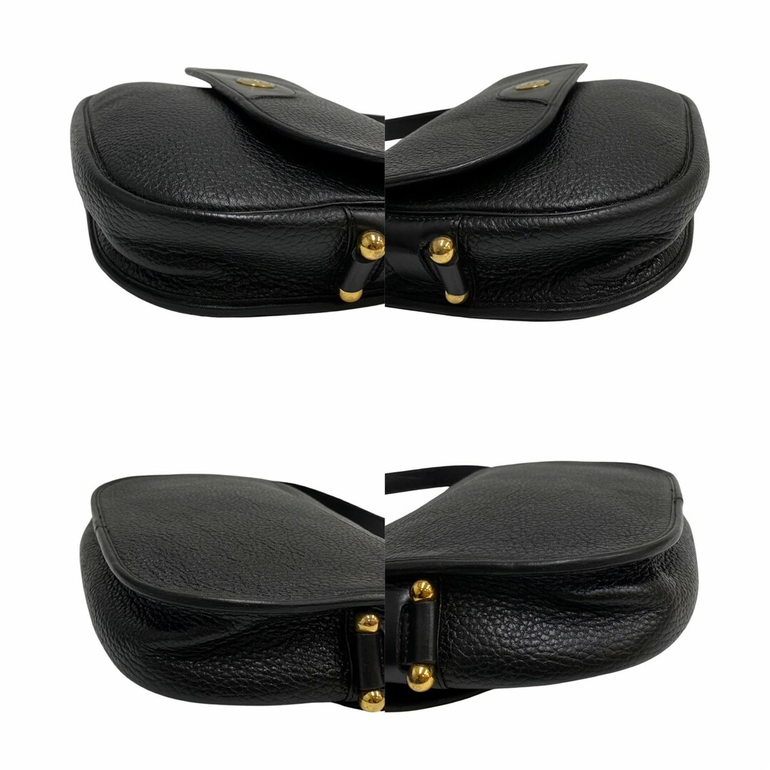 極 美品 希少品 Christian Dior ディオール CD ロゴ 金具 レザー 本革 ショルダーバッグ ポシェット サコッシュ ブラック 黒 24585