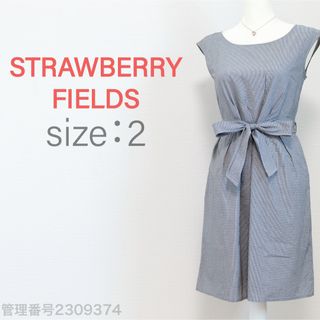 ストロベリーフィールズ(STRAWBERRY-FIELDS)のSTRAWBERRY FIELDS ギンガムチェック　ノースリーブひざ丈ワンピ(ひざ丈ワンピース)