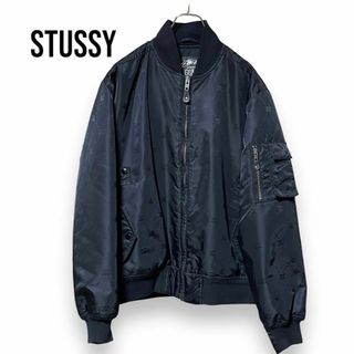 16AW stussy MA-1 刺繍ロゴ　黒