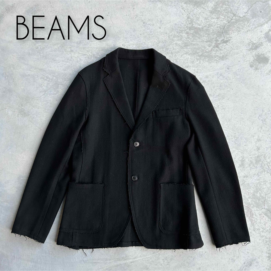 BEAMS ビームス ウール混 ジャケット ブラック サイドベンツ S