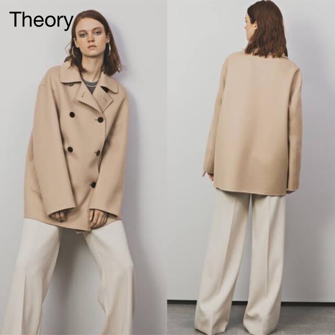 美品✨現行タグ　theory  2020 ダブルブレスト　Pコート　ベージュ