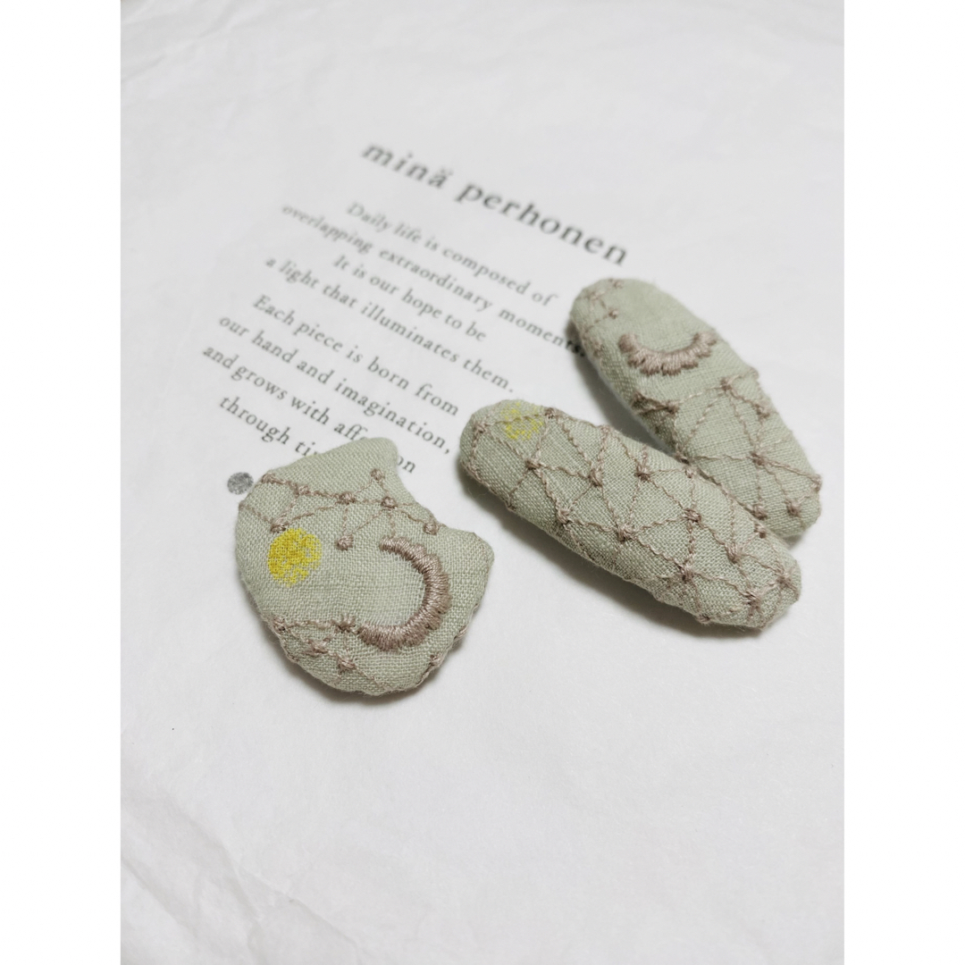 No.9 ハンドメイド ミナペルホネン パッチンピン ヘアピンの通販 by