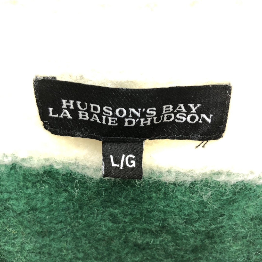 HUDSON'S BAY ボーダー柄 ウールニットフルジップセーター メンズL /eaa365785 2