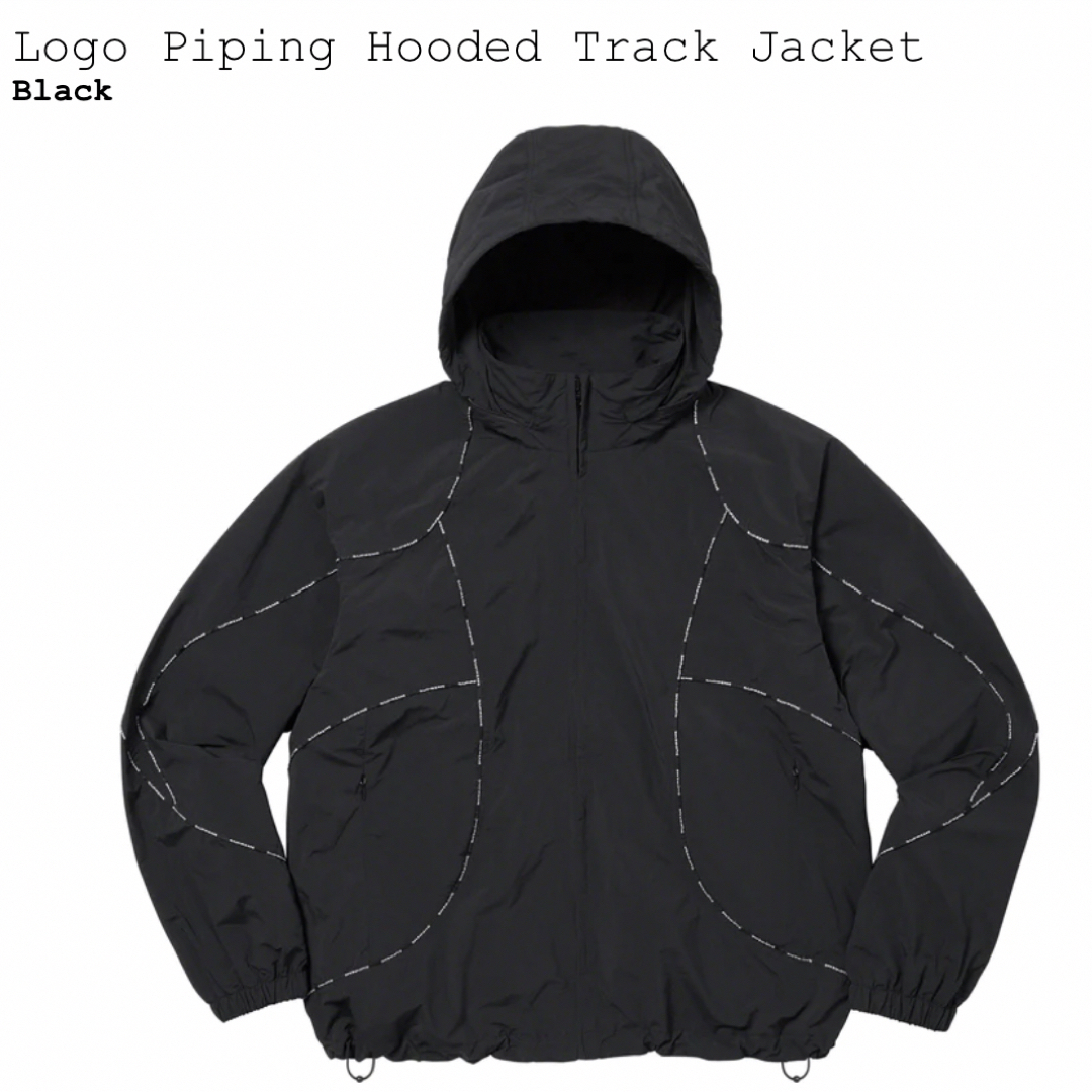 BlackSIZEsupreme Logo Piping Hooded Track Jacket