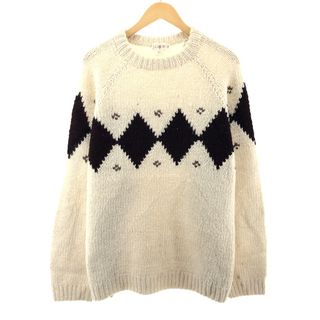 ジェイクルー(J.Crew)の古着 90年代 ジェイクルー J.Crew 総柄 ウールニットセーター メンズXXL ヴィンテージ /eaa344524(ニット/セーター)