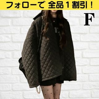 ジャケット キルティングコート アウター 冬服 レディース ブラックフリーサイズ(ナイロンジャケット)