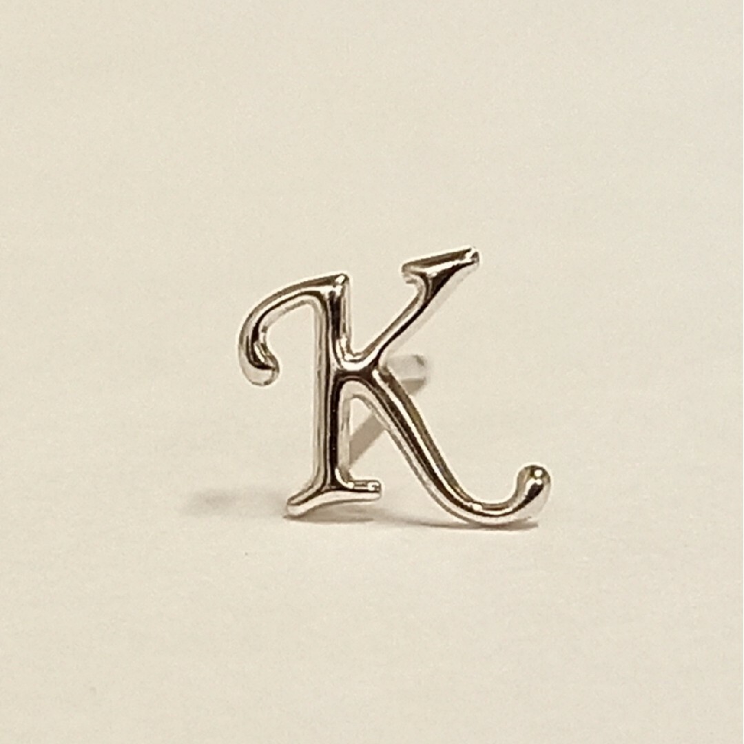 k18 イニシャルk ダイヤモンドピアス　片耳
