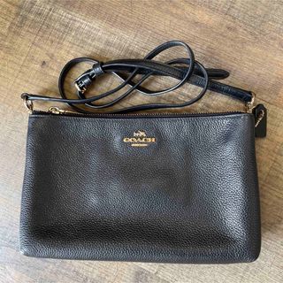 美品】COACH コーチ ショルダーバッグ レザー 黒 ダブルジップ レイラ-