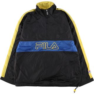 FILA フィラ　（L）　白/紺/黄色/ナイロンジャケット/フルジップ/長袖