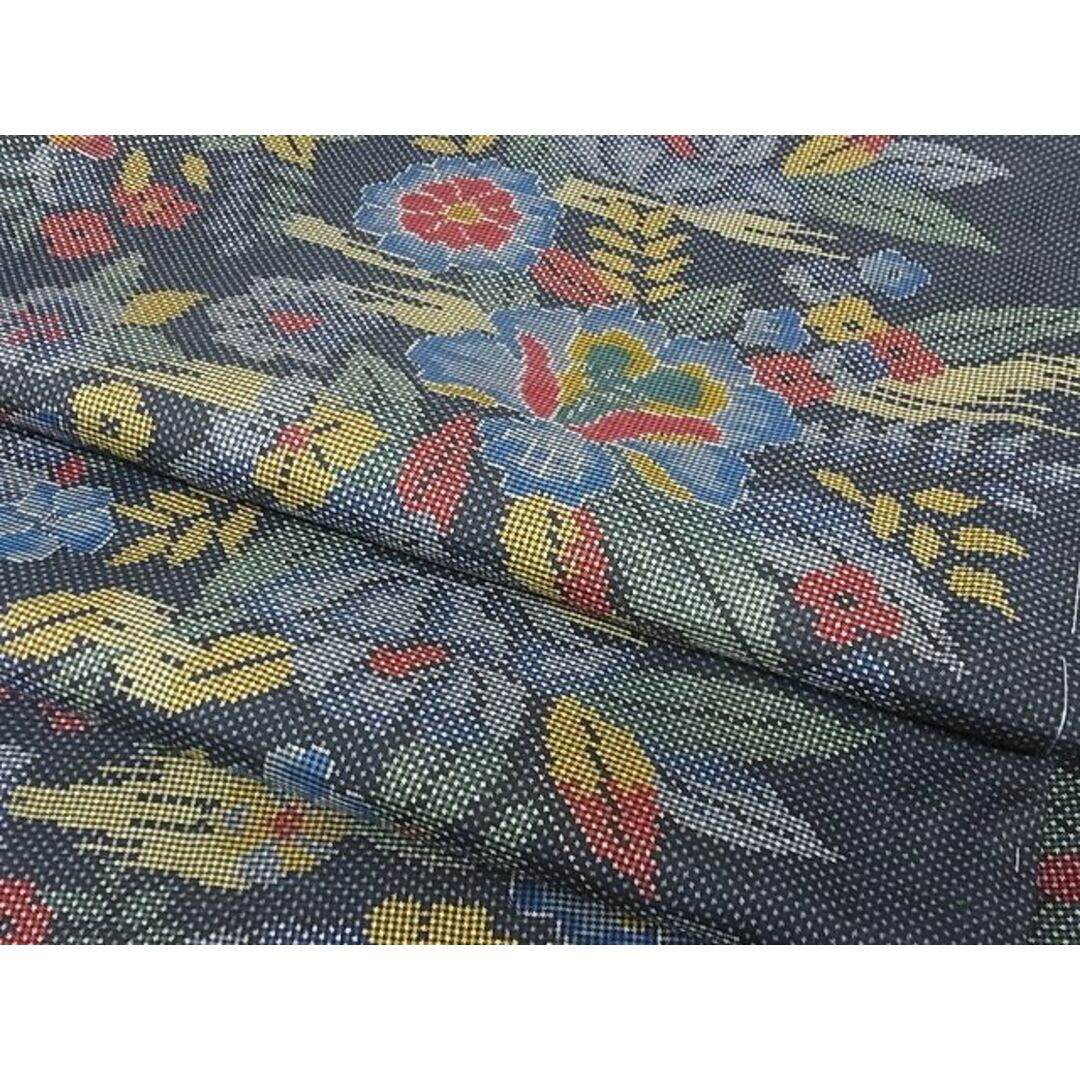 平和屋-こころ店■上質な紬 風景草花文 着丈162.5cm 裄丈64cm 正絹 逸品 未使用 A-ta5923