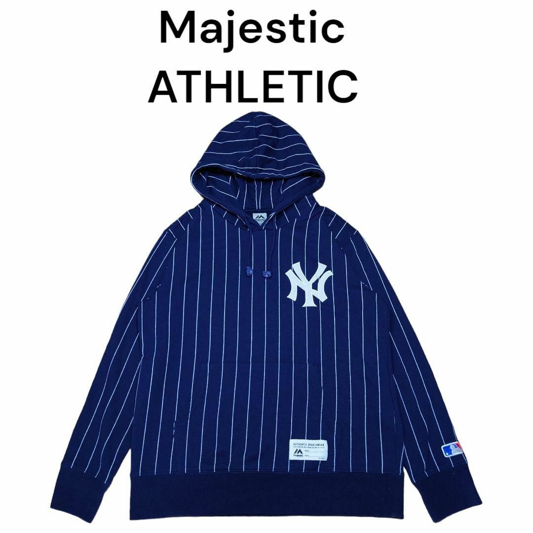 Majestic Yankees アノラックナイロンパーカー ネイビー XL