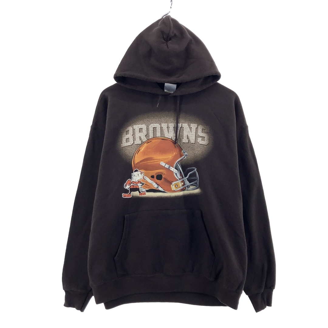 TEAM APPAREL NFL CLEVELAND BROWNS クリーブランドブラウンズ スウェットプルオーバーパーカー メンズXL /eaa377674