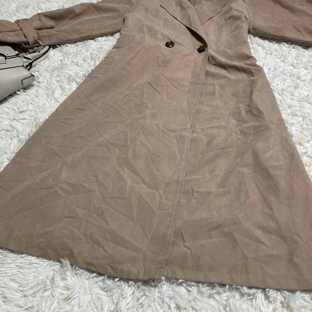 rps(アルピーエス)のr.p.s トレンチ コート ツイード ベージュ 後ろリボン 良品 レディースのジャケット/アウター(トレンチコート)の商品写真