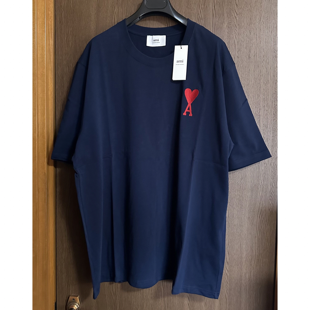 濃紺XXXL新品 AMI Paris アミ グラフィック ロゴ  刺繍 Tシャツ