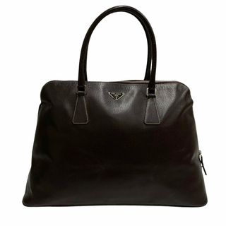 美品 袋 カード付 PRADA プラダ ロゴ 金具 レザー 本革 2way ハンドバッグ ミニ ボストンバッグ ショルダーバッグ ブラウン 茶 24136