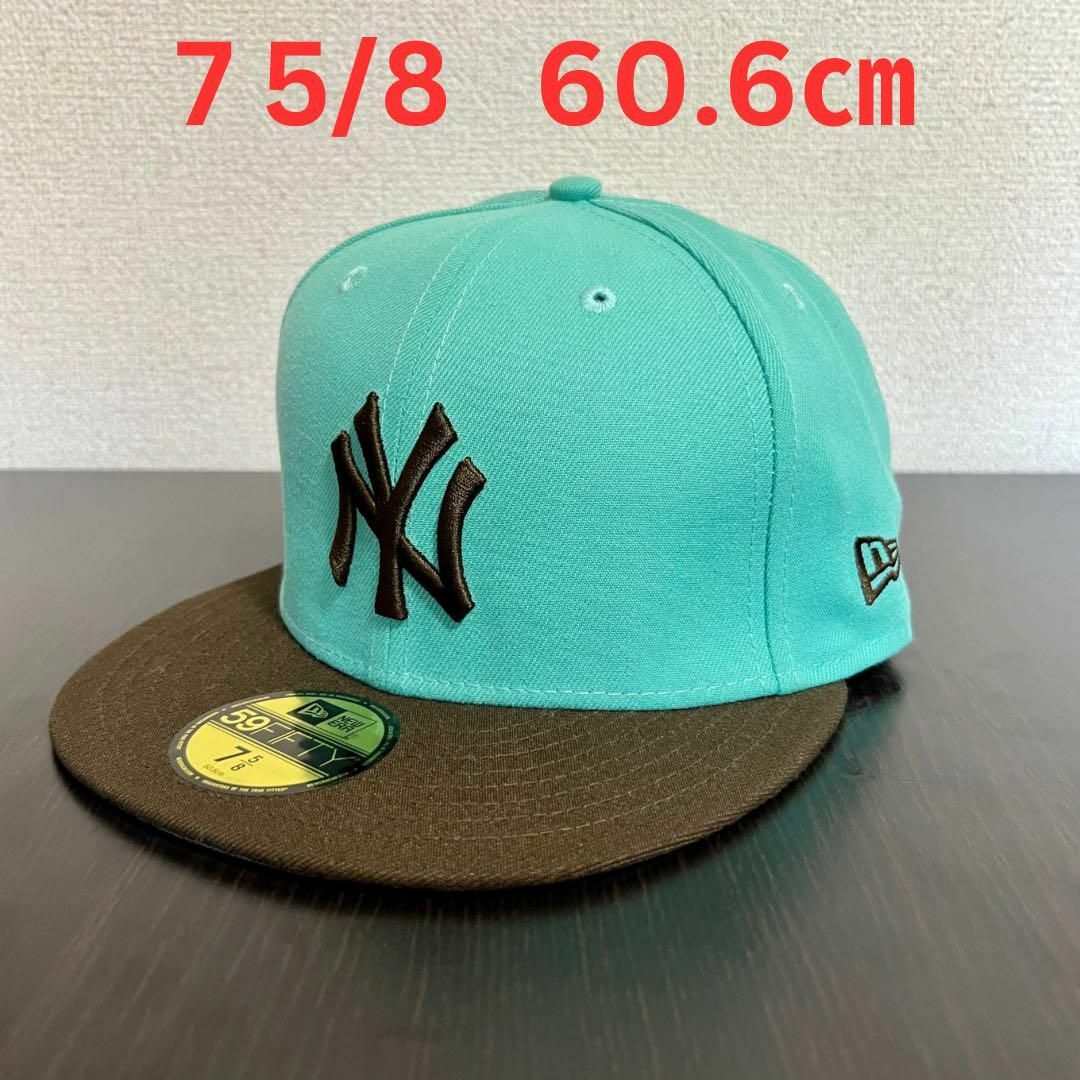 NEW ERA(ニューエラー)のNew Eraニューヨークヤンキース　ティファニーブルー　黒7 5/8 メンズの帽子(キャップ)の商品写真