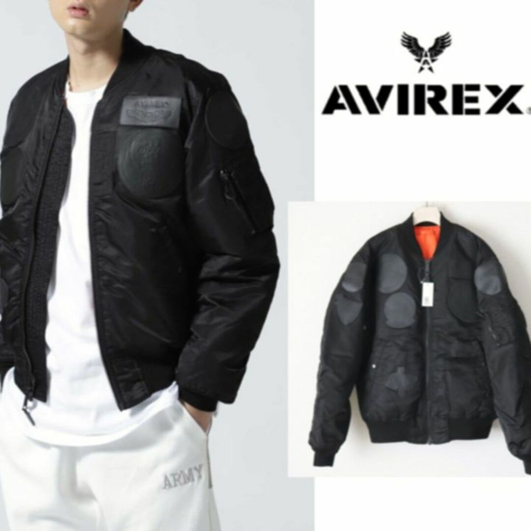 AVIREX(アヴィレックス)の新品【アヴィレックス】EMBOSS トップガン MA-1 ジャケット 黒 L メンズのジャケット/アウター(フライトジャケット)の商品写真