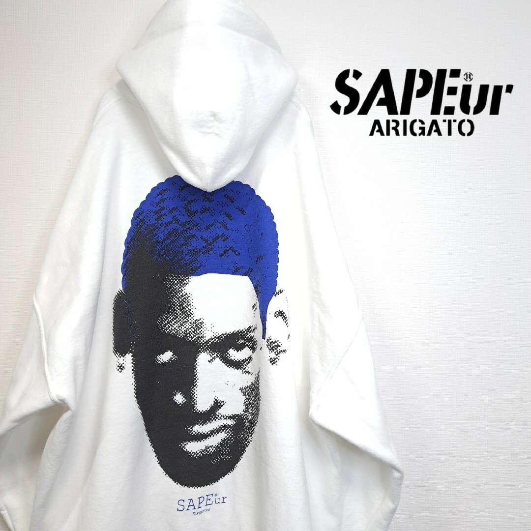 【大人気】SAPEur デニスロッドマン プルオーバー パーカー 白 XXL