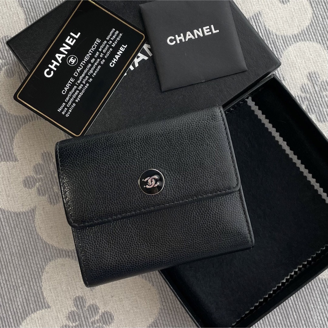 CHANEL - 最終値下げ 《美品》 CHANEL 折り財布 ブラックの通販 by my ...