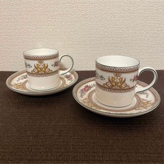 グラス/カップ美品 WEDGWOOD ウェッジウッド コロンビアエナメル ティーカップ＆ソーサー 1客 リー 英国 黒壺 SY5589B3