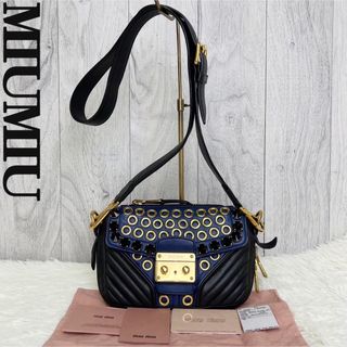 B5可 美品 MIU MIU レザー マテラッセ 2WAY ショルダーバッグ 黒