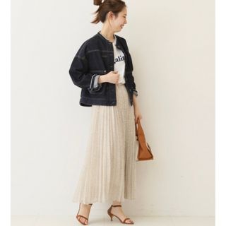 スピックアンドスパン(Spick & Span)の【美品】ドットシフォンプリーツスカート(ロングスカート)