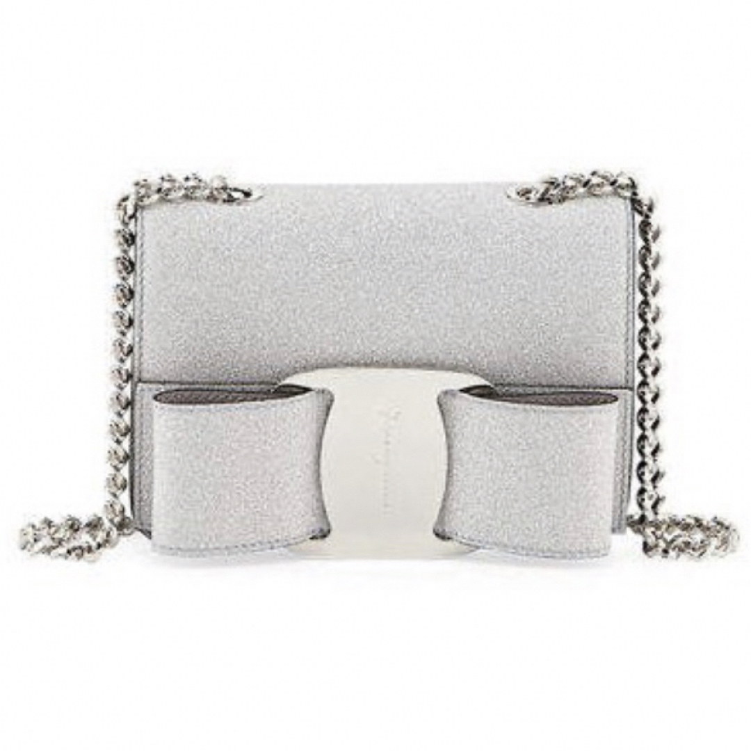 Salvatore Ferragamo(サルヴァトーレフェラガモ)の【フェラガモ】Vara Rainbow silver glitter bag レディースのバッグ(ショルダーバッグ)の商品写真