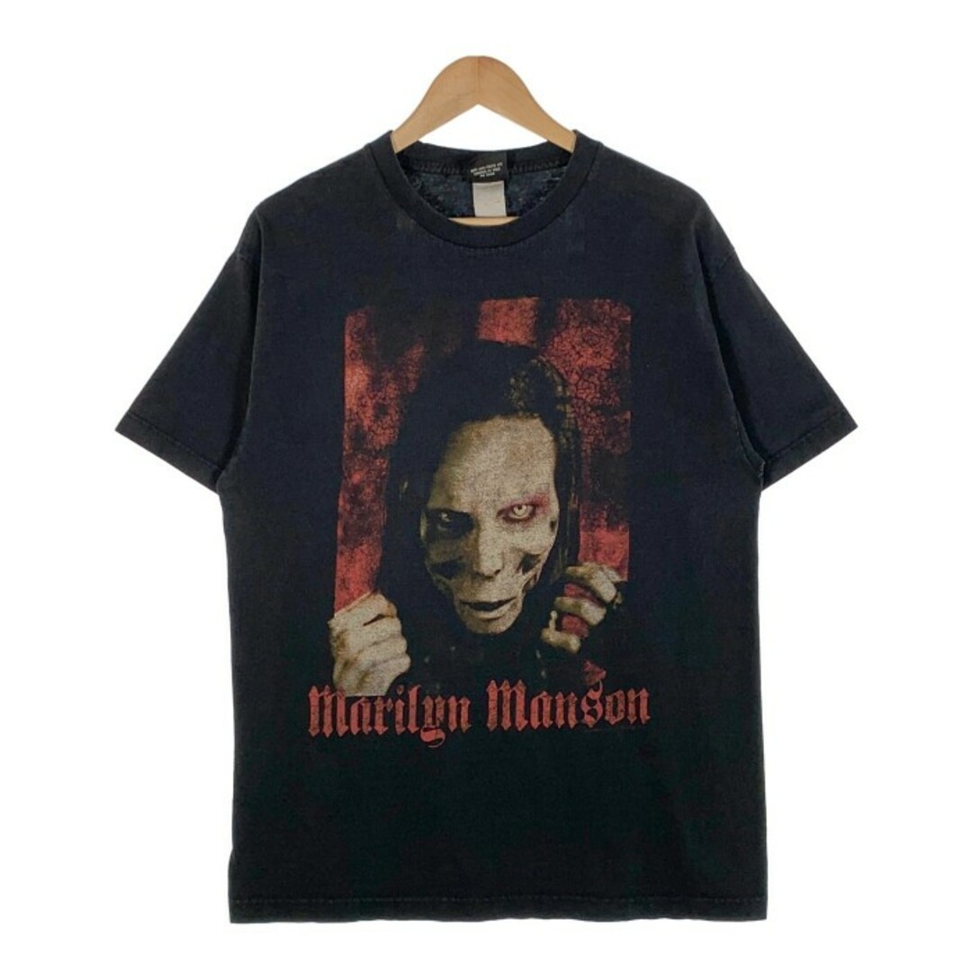 00´s Marilyn Manson マリリンマンソン APE OF GOD プリントTシャツ ブラック GIANT 2000コピーライト Size Lのサムネイル