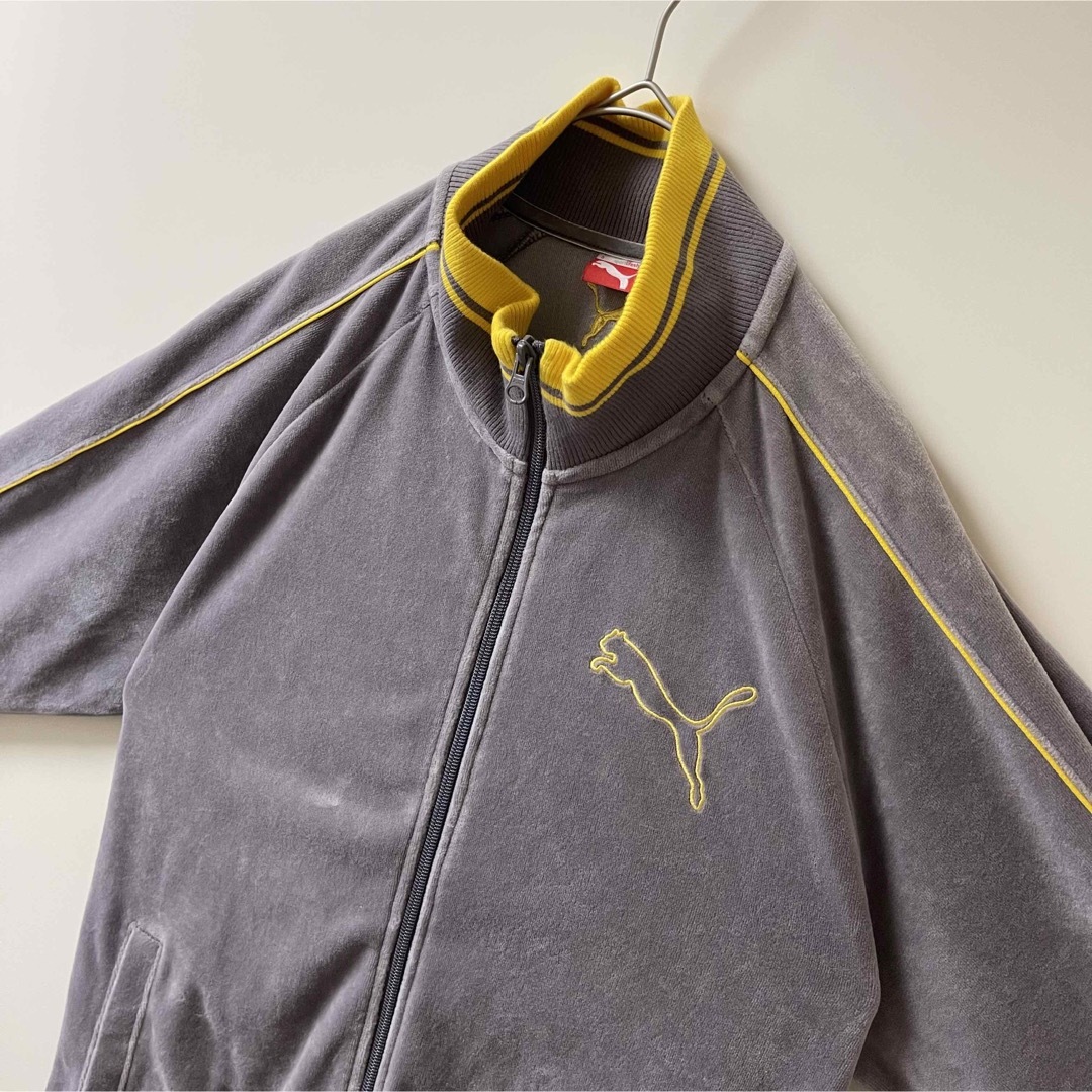PUMA - 美品ベロアXL】目利きプーマ刺繍 トラックジャケット古着 PUMA - 美品ベロアXL】目利きプーマ刺繍 トラックジャケット古着