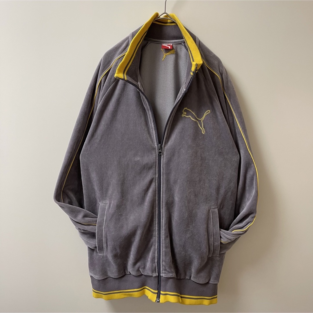 PUMA - 美品ベロアXL】目利きプーマ刺繍 トラックジャケット古着 PUMA - 美品ベロアXL】目利きプーマ刺繍 トラックジャケット古着
