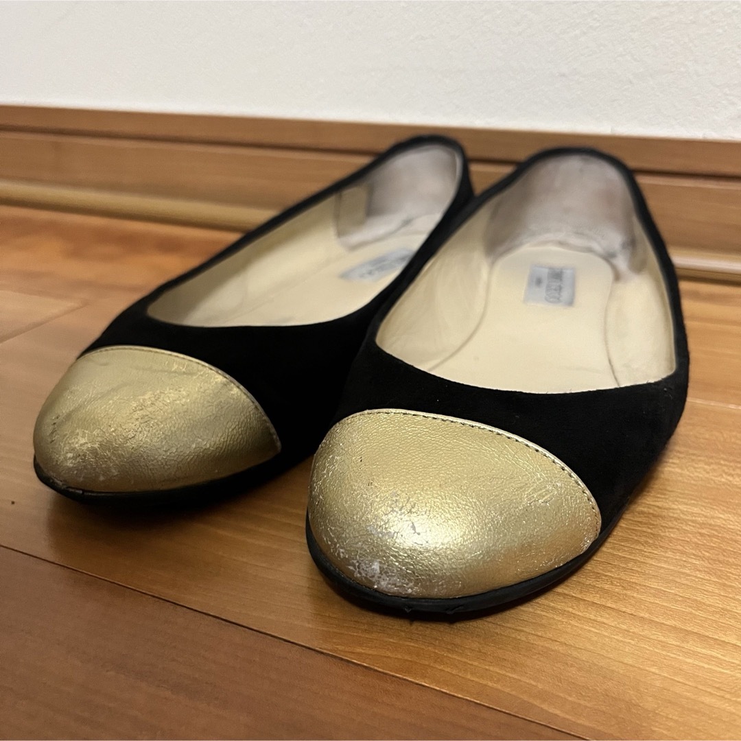 JIMMY CHOO(ジミーチュウ)の【難あり】サイズ36.5*フラットシューズ*バレエシューズ*ジミーチュウ レディースの靴/シューズ(バレエシューズ)の商品写真