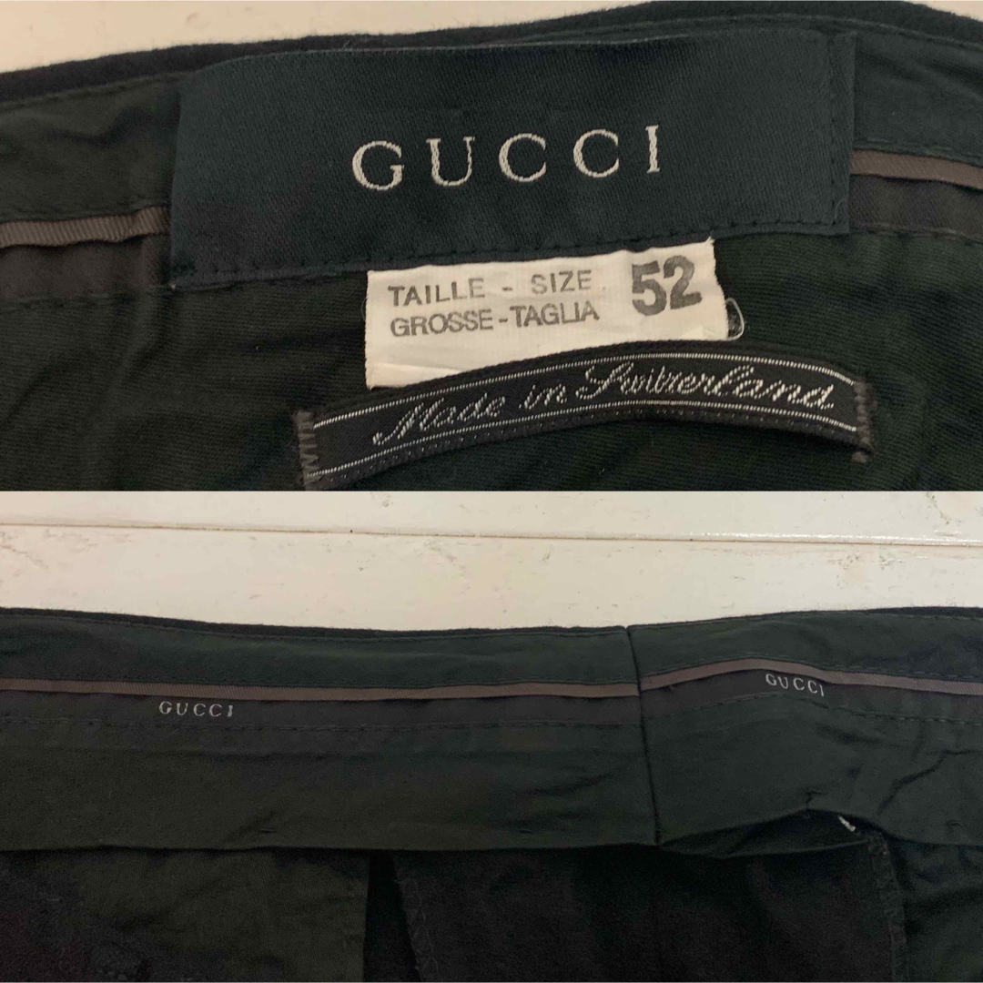 GUCCI VINTAGE SWITZERLAND製 ウールスラックス ブラック