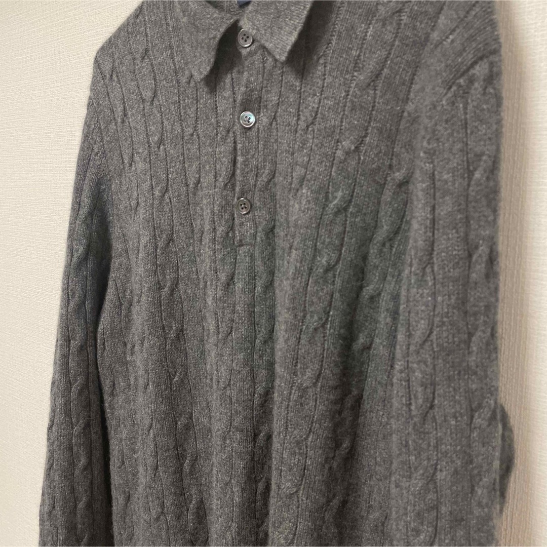 LANDS' END ランズエンド ポロニット カシミヤ100% M 2