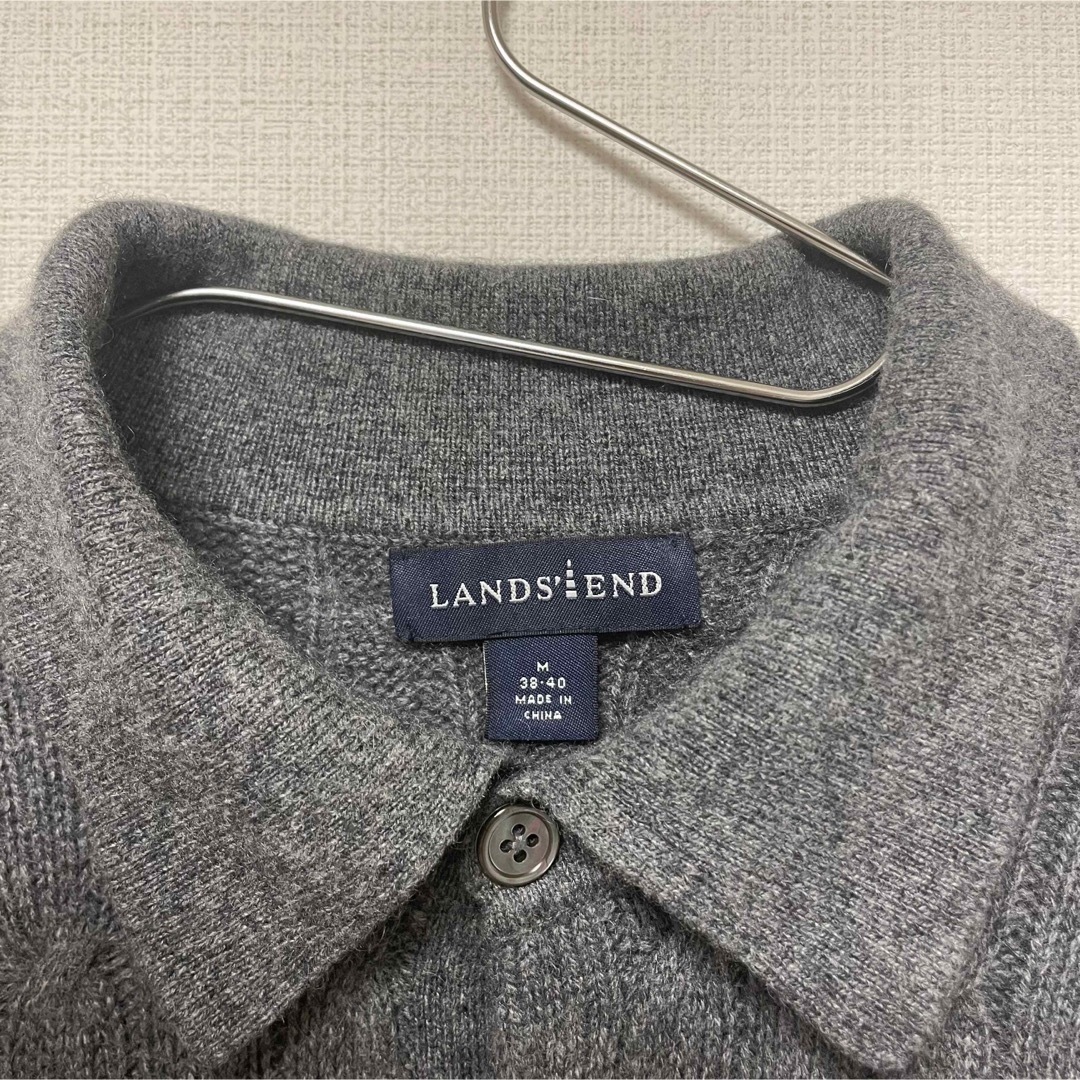 LANDS' END ランズエンド ポロニット カシミヤ100% M 3