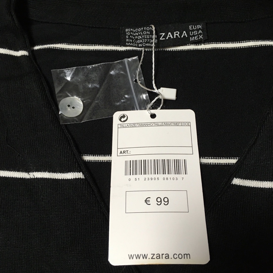 ZARA(ザラ)の【未使用】ZARA ザラ ニット カーディガン ブラック レディース レディースのトップス(ニット/セーター)の商品写真