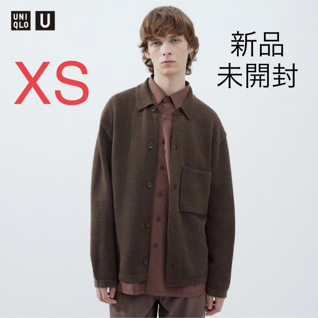 UNIQLO - ユニクロU ニットオーバーシャツジャケット ブラウン UNIQLO - ユニクロU ニットオーバーシャツジャケット ブラウン
