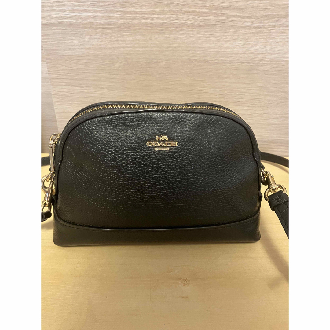 COACH コーチ ショルダーバッグ ハーフムーン レザー ブラック