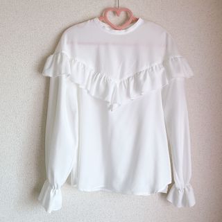 グレイル(GRL)の最終値下げ♡GRL 前後2wayリボンフリルブラウス トップス 上品 SALE(シャツ/ブラウス(長袖/七分))