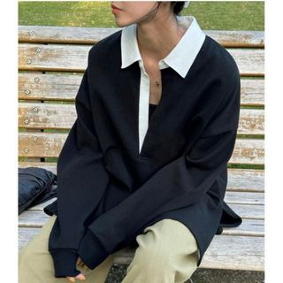 クラネ(CLANE)のDEEP NECK WIDE RUGBY SHIRT(シャツ/ブラウス(長袖/七分))