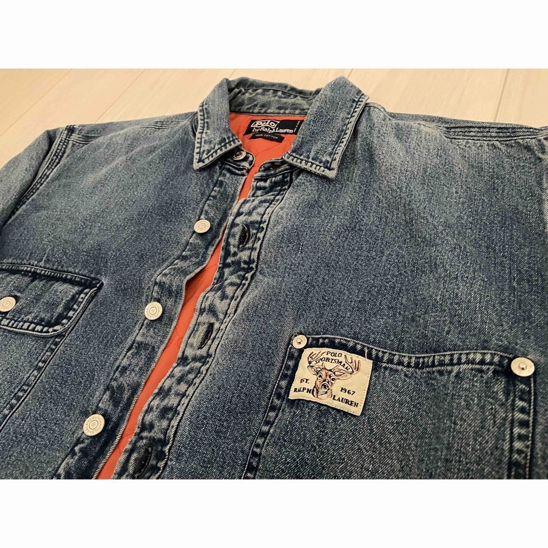 レア 90s 鹿 POLO SPORTSMAN  デニムジャケット キルティング