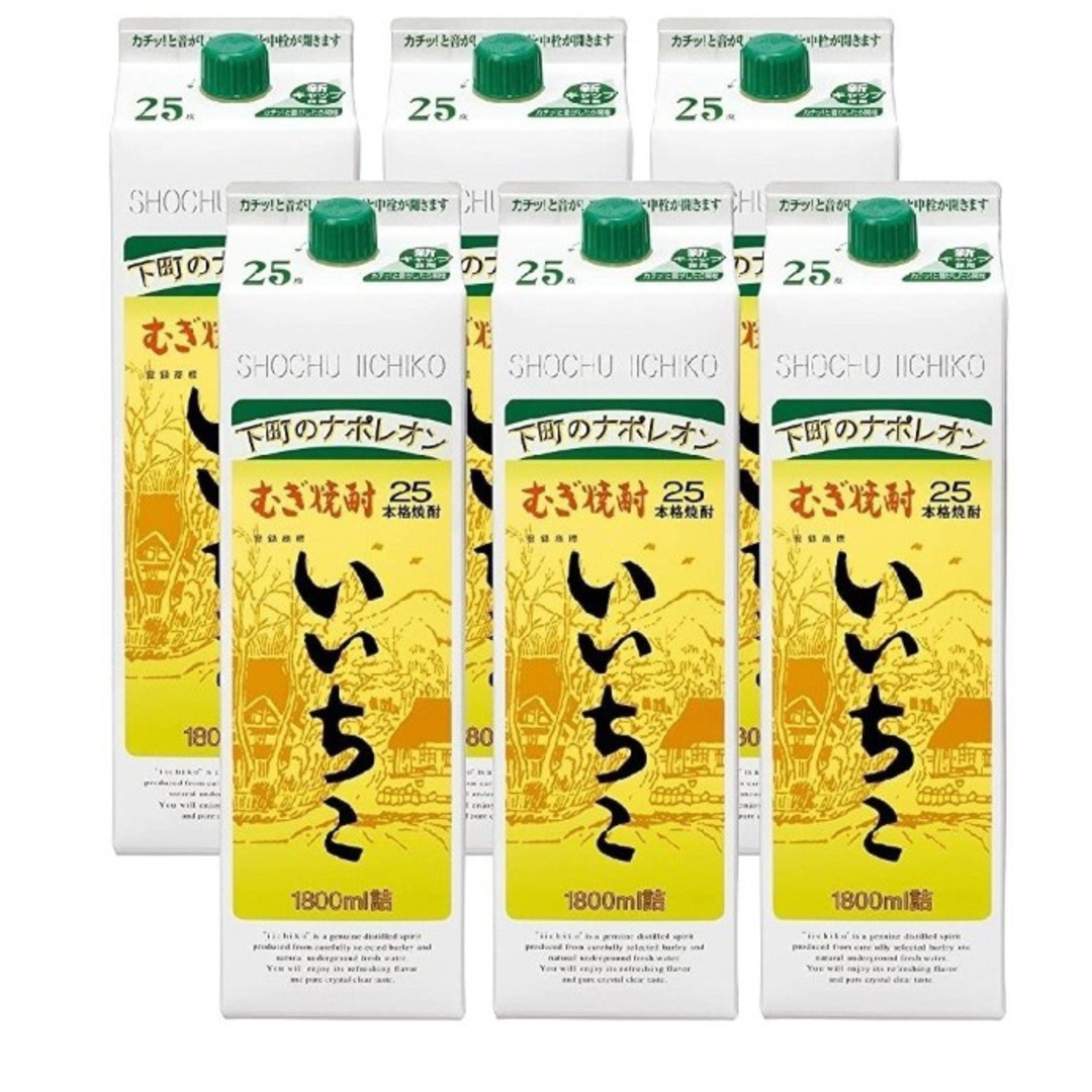 Ys634   いいちこ麦25度1.8Lパック  1ケ一ス( 6本入 ) 食品/飲料/酒の酒(焼酎)の商品写真