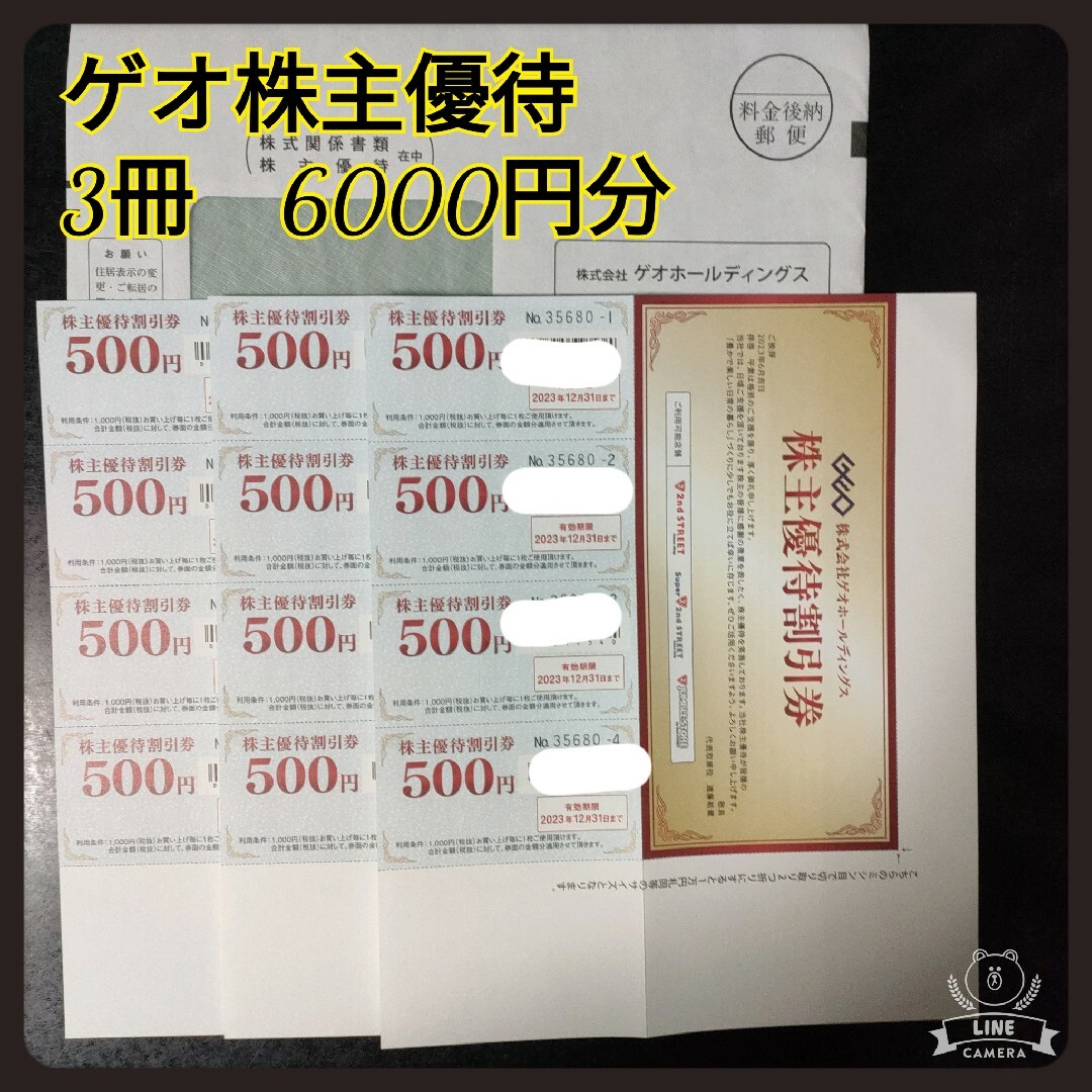 【ゲオ】株主優待　6000円分