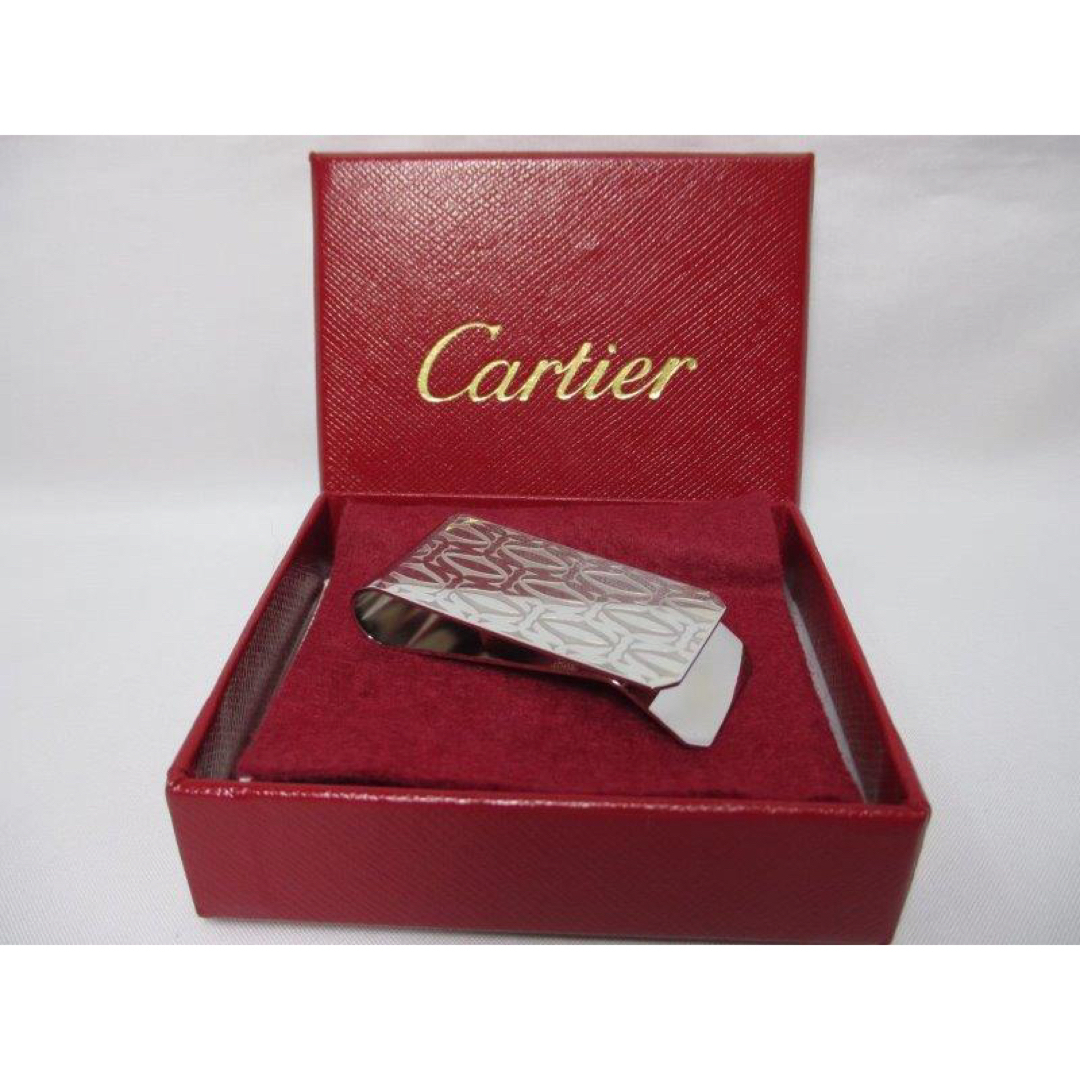 美品 Cartier カルティエ マネークリップ 札ばさみ メンズ シルバー