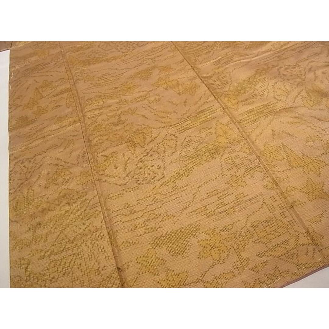 平和屋-こころ店■上質な紬 風景草花文 着丈162.5cm 裄丈64cm 正絹 逸品 未使用 A-ta5923