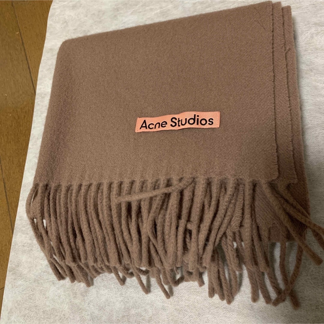 美品】Acne Studious マフラー ピンクタグ キャメルブラウン-