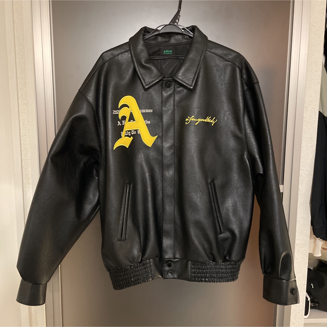 美品】AFGK/スタジャン/M/ポリエステル/BLK スカジャン ストリートの
