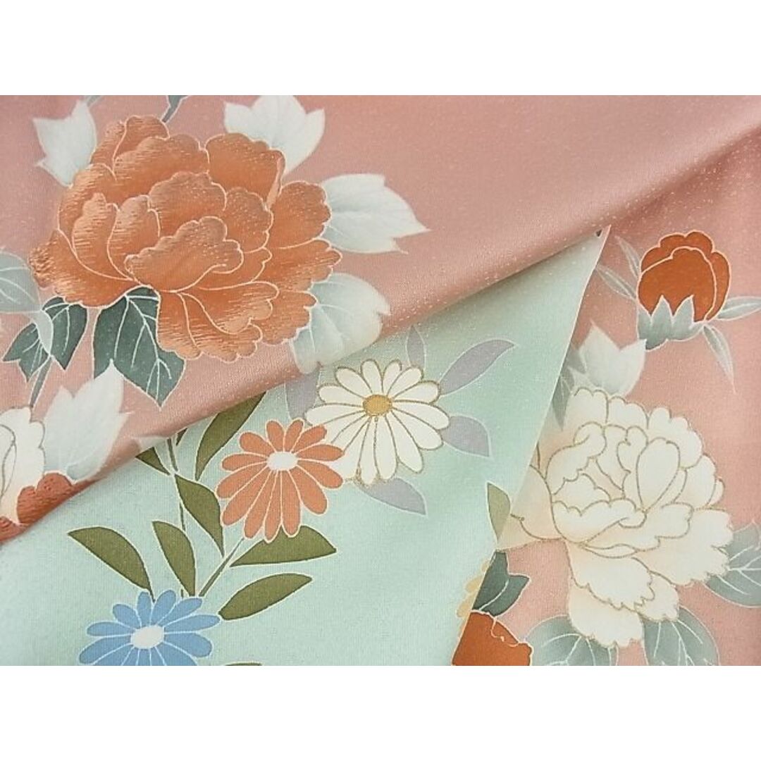 平和屋-こころ店□訪問着 刺繍 霞草花文 暈し染め 金彩 着丈159cm 裄丈
