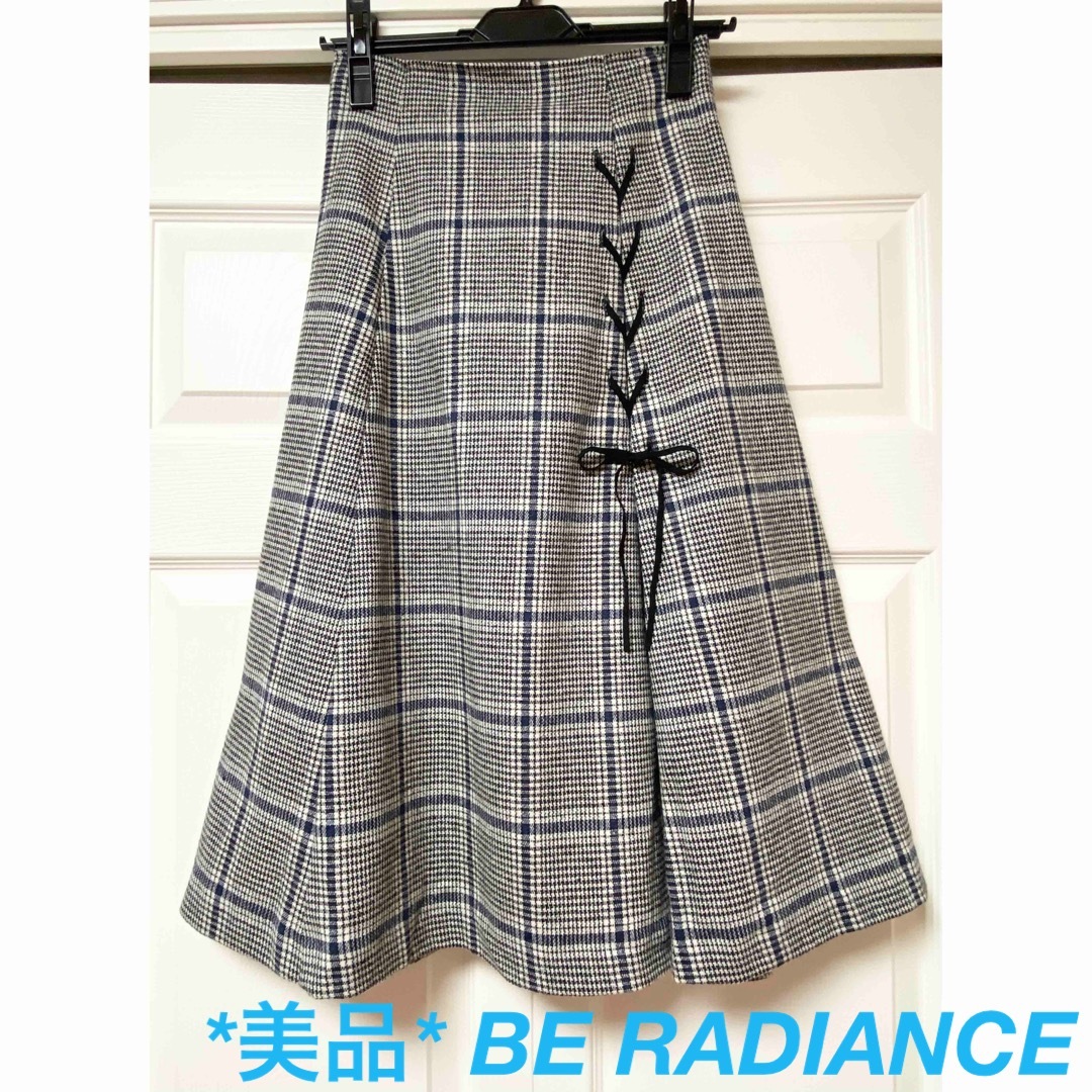 BE RADIANCE(ビーラディエンス)の*美品* BE RADIANCE プリーツ チェック ロングスカート レディースのスカート(ロングスカート)の商品写真