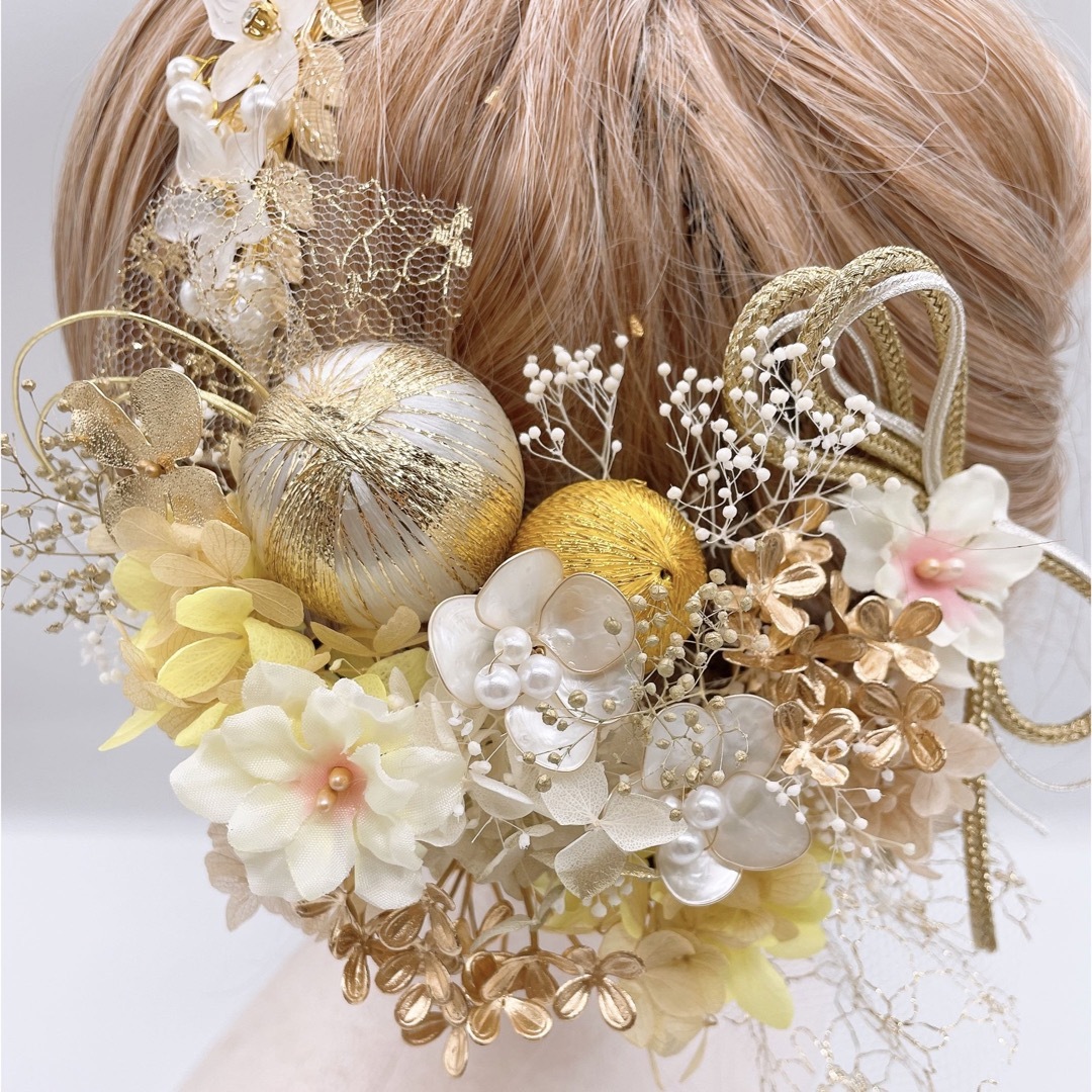 和装髪飾り ヘッドドレス 水引×金箔 カチューシャ 和装髪飾り ヘッドドレス 水引×金箔 カチューシャ